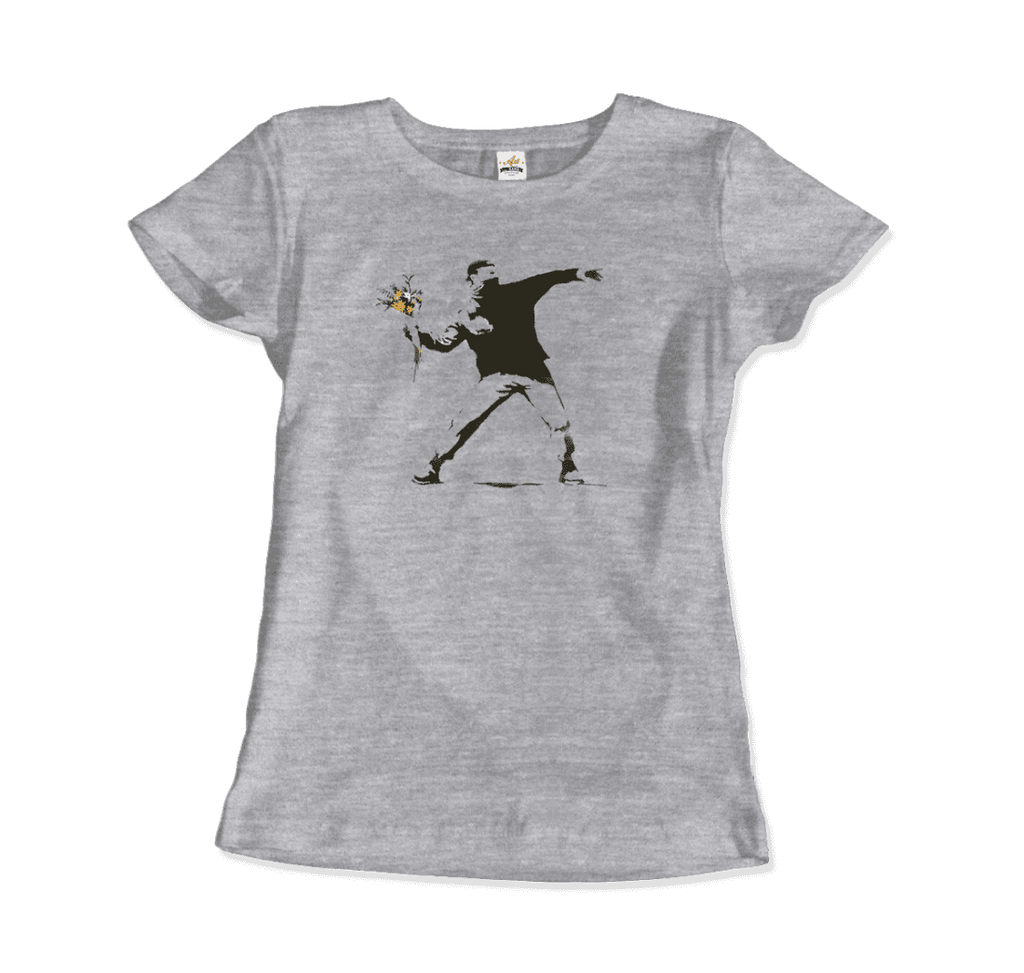 Banksy Flower Thrower Artwork T-Shirt-8